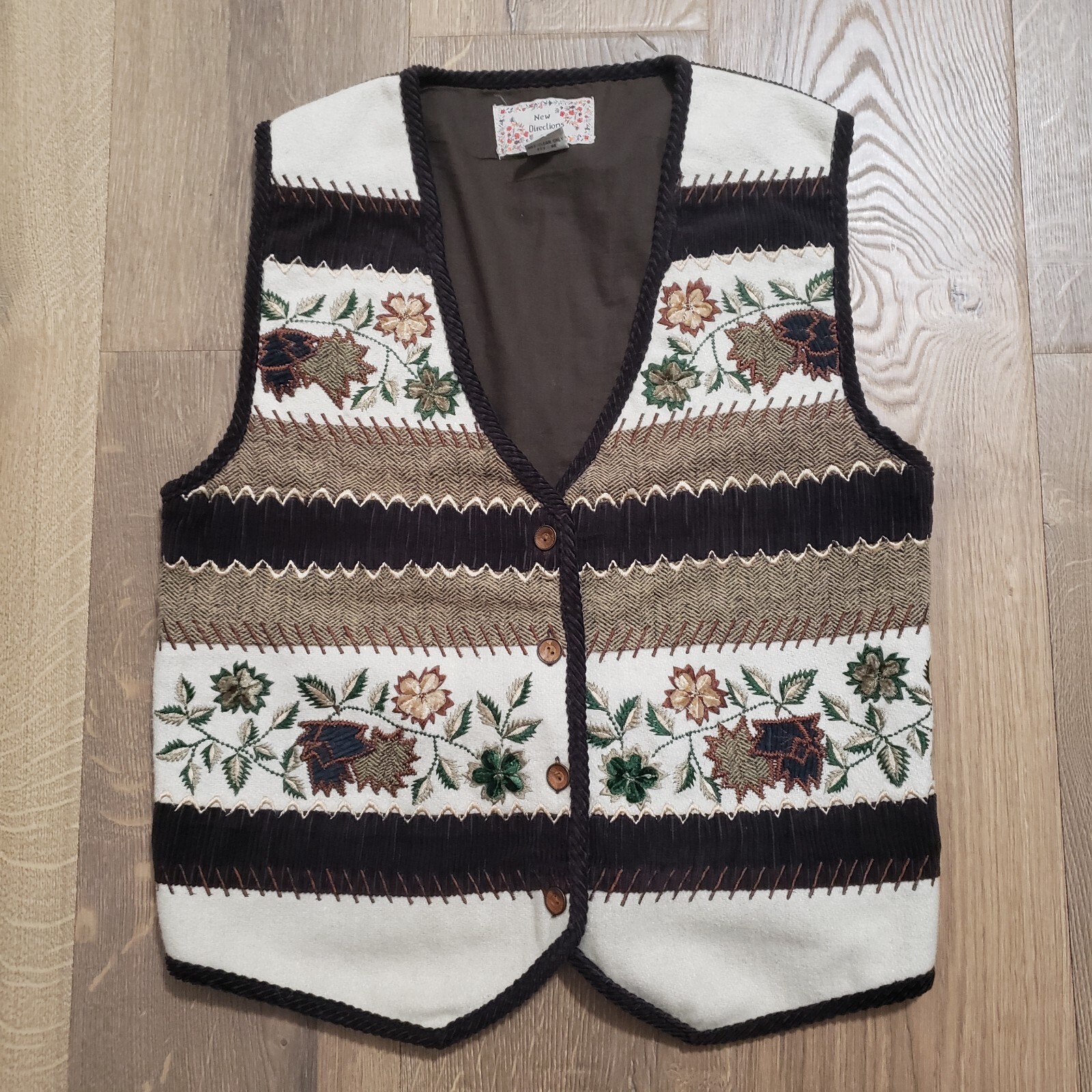 New Directions Vest Womens Size Small Wool Blend Fall Grancore Academia