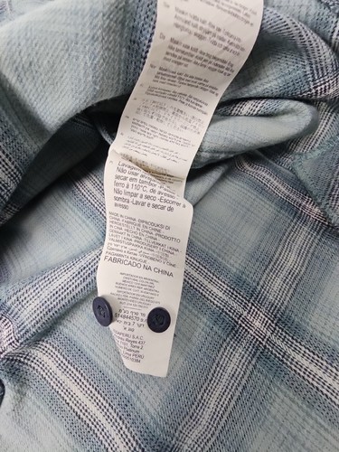 Men's Rip Curl Flannel Shirt In Multicolor Square Plaid - Size Medium - Picture 6 of 9