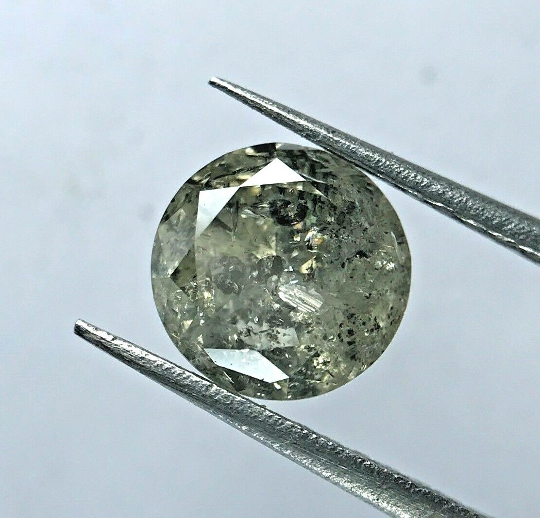 Vero Diamante Naturale 0.92CT Intensi Verde Brillante Rotondo Taglio per  Regalo