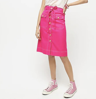 j crew button front skirt