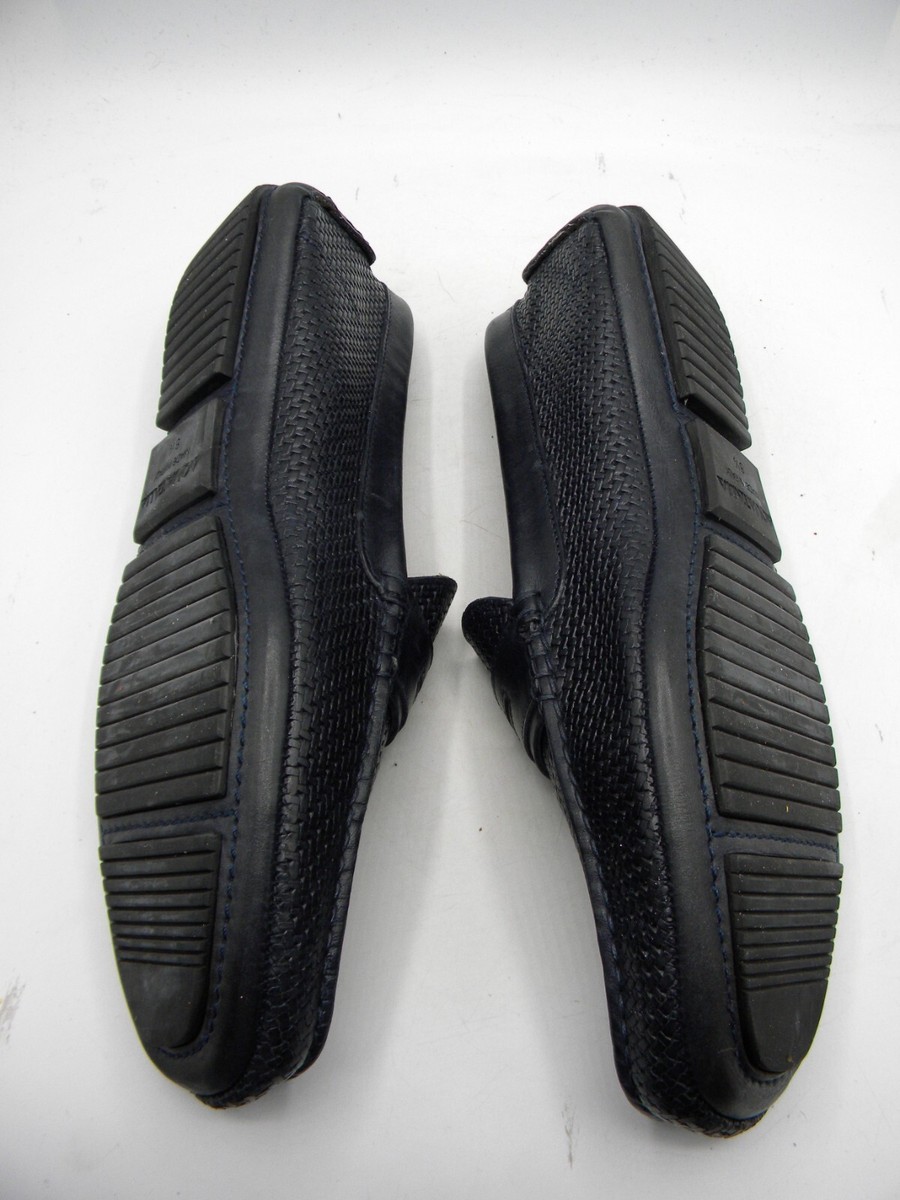 AQUATALIA Bruce Navy Black Woven Leather Slip-On Driving  display picture 2