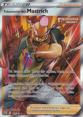 Fokussierter-Stil-Mastrich 163/163 FULLART Pokemon Kampfstile Karte Deutsch