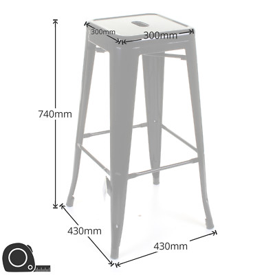 METAL BAR STOOLS TOLIX STYLE VINTAGE FRENCH INSPIRED DESIGN