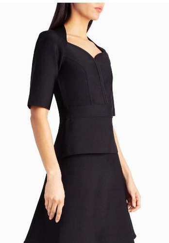 Nicole Miller Top NWT Black Lucy Knit Sweetheart Retail $109 Womens Size XL - Picture 2 of 12
