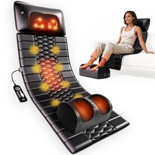 Full Body Massage Mat Heat Detachable Pad 10 Motors 9 Intensities