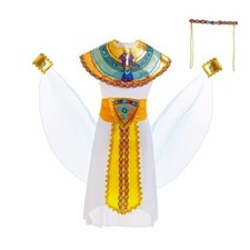 Cleopatra Costume Girls Kids Egyptian Queen Goddess Outfit 10-12 Blue