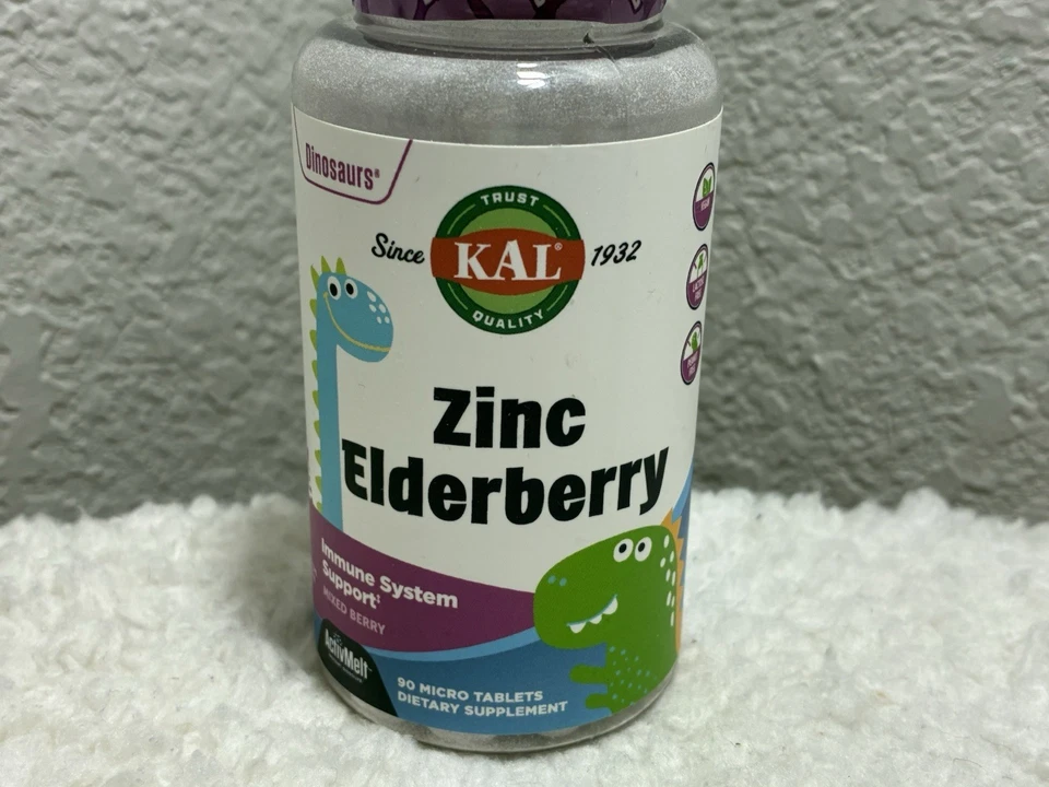 Dinosaurs®, saúco de zinc, baya mixta, 90 micro comprimidos exp. 10/25 ~ Inmune ~ Foto 2 de 4