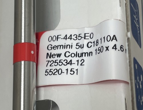 Phenomenex LC Column Gemini 5µm C18 110Å 150 x 4.6mm 00F-4435-E0 - Picture 3 of 8