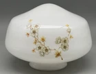 VTG MILK GLASS DOGWOOD FLORAL SHADE GLOBE FAN CEILING LIGHT MCM