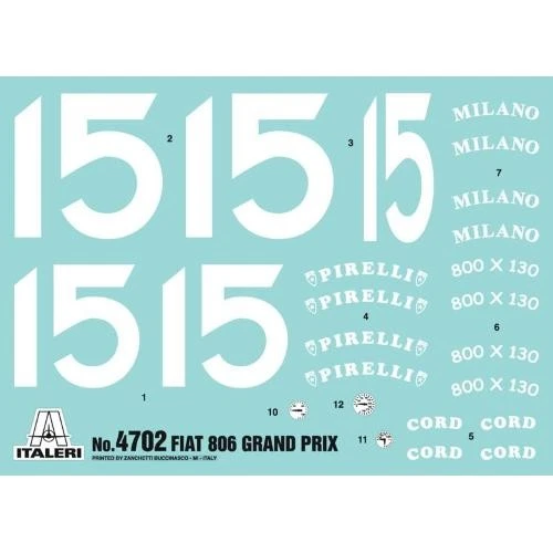 1:12 Italeri Fiat 806 Grand Prix P.Bordino 1927 N.15 Winner Monza Milano Gp Kit - Immagine 3 di 4