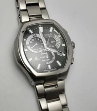 Citizen Attesa E600-T006361 ATP53-2653 Eco Drive Day Date Solar Mens Watch Auth