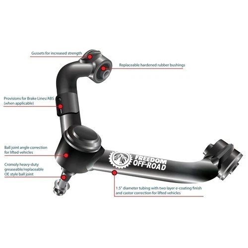 00-06 Chevy Tahoe Suburban 1500 Upper Control Arm Kit 2-4" Lift Freedom Off-Road Foto 4 de 4