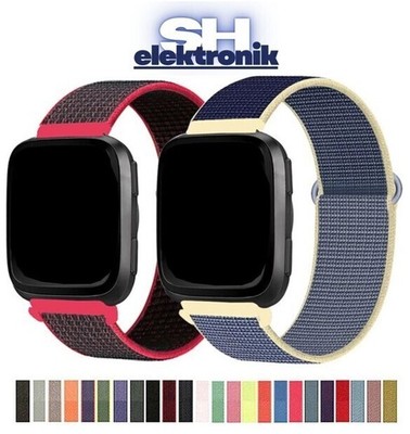 Für Fitbit Versa 1 / Versa 2 / Lite Nylon Armband Nylonarmband Loop Klettband