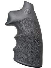 Colt Python Black Rubber Finger Groove Grips Stippled with Colt LOGO Combat Grip