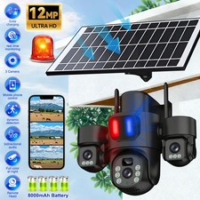 12MP Solar Battery Powered Wireless WiFi Outdoor Pan/Tilt Home Security Camera