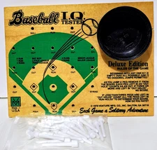Baseball IQ Tester - Deluxe Edition Wood Board Game/Puzzle - 20 Pegs - 1978