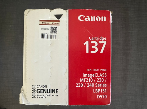 Nowy zapieczętowany oryginalny czarny toner Canon 137 - Zdjęcie 3 z 4