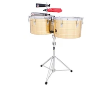 Latin Percussion Tito Puente 15" and 16" Thunder Timbales - Brass