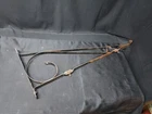 Vintage Heavy Metal Iron Wall Mount Hanging Sign Scroll Bracket & Hooks 35"