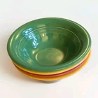 Homer Laughlin Harlequinware Ceramic Bowls Set, Four-Piece, Yellow Green Pink