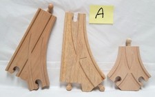 Vintage Lot of 3 Thomas Friends Wood Train Track Switch Pieces - Lot A