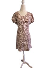 NWT $50 Nine West Leopard Knit Shift Dress Cap Sleeves XS