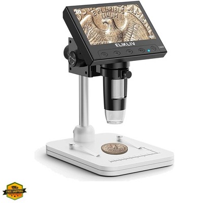 Microscope, LCD Digital Coin Microscope 1000x, Coin Magnifier with 8 Adjustab...
