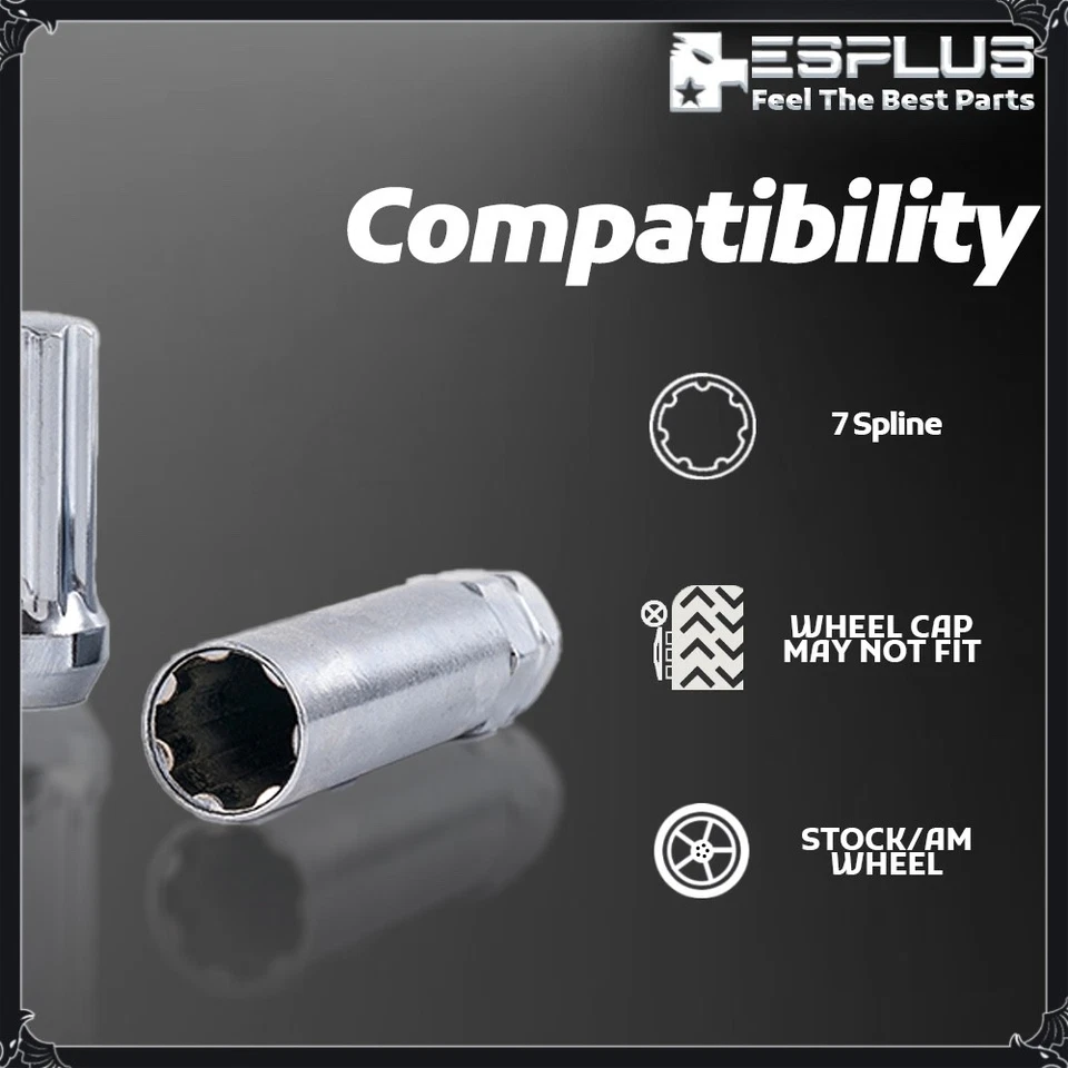 32pc 2" Chrome 14x1.5 Spline Lug Nut For Savana 2500/3500 Express 2500/3500 Van - Image 4 of 4