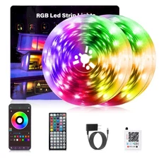 Led Lights for Bedroom 200FT 2 Rolls of 100FT RGB Led Strip Lights Sync with ...