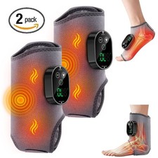 2 Pack Electric Foot Ankle Massager Pain Relief 6 Heat Levels, 3 Vibration Modes