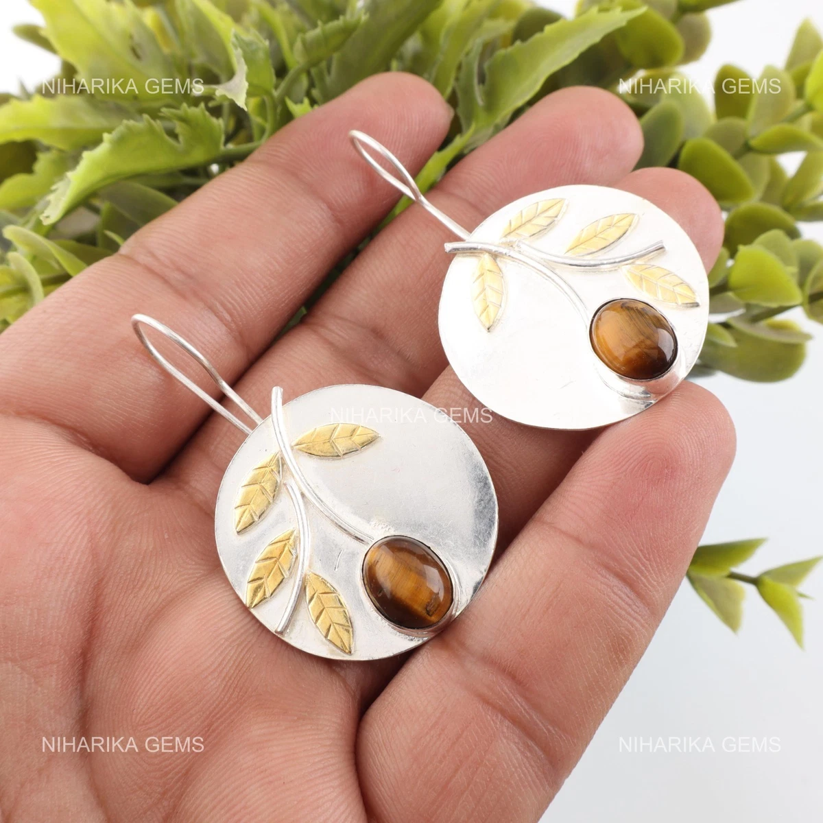 Orecchini in argento sterling con occhio di tigre: gioielli