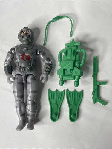 G.I. Joe Black Major Cobra EELS Grey Camo 100% Complete Loose