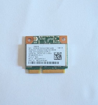 Qualcomm Atheros QCWB335 (2.4GHz) 802.11 b/g/n (150 MBit/s) Bluetooth 4.0 Half