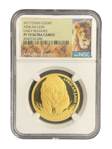 2017 Chad African Lion PF70 Gold NGC Top Pop 1 Of 23.