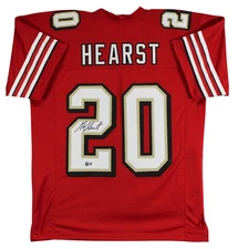 Garrison Hearst Signed Red Pro Style Jersey w/ Dropshadow BAS Witnessed
