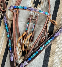 GENUINE GEMSTONES Lapis Amethyst Kyanite Jasper Tack Set New Custom Designed