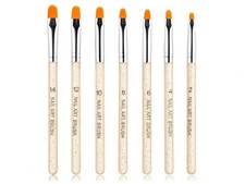 Aoshang 7Pcs Uv Gel Nail Brush, Poly Extension 7 Piece Assortment, black