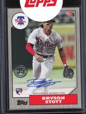 2022 Topps Update Bryson Stott 87BA-TOT 1987 Topps Rookie Auto Gold /50 Phillies