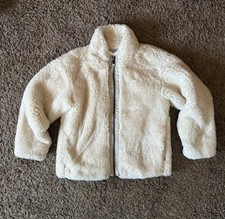 Patagonia Kids White Beige Sherpa Zip Up Jacket Sz M