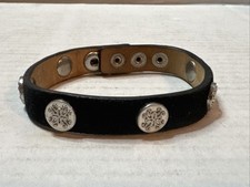 Rustic Cuff Bracelet MEAGAN Narrow Black Sued...