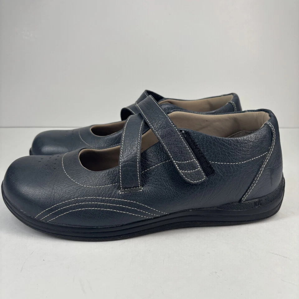 Zapatos planos Drew Orchid para mujer 10,5 W cuero azul marino cómodos ortopédicos Mary Jane Foto 3 de 4