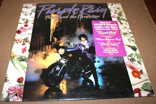 PRINCE PURPLE RAIN LP ORIG 1ST PRESS 1984 W/ POSTER IN SHRINK HYPE STICKER NM