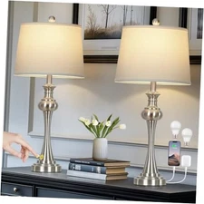 28.75" Silver Table Lamps for Living Room,Touch Lamps for Silver table lamp