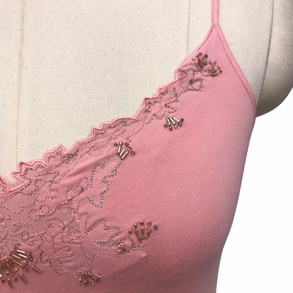 Top Cami De Colección Años 90 Y2K Express Cuentas Pima Algodón Elástico Hada Femenino Talla S Foto 4 de 4