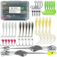 FREE FISHER 43pcs Fishing Alabama Rig Bait,5-Arm Umbrella Rigs,Fishing Gear Box 