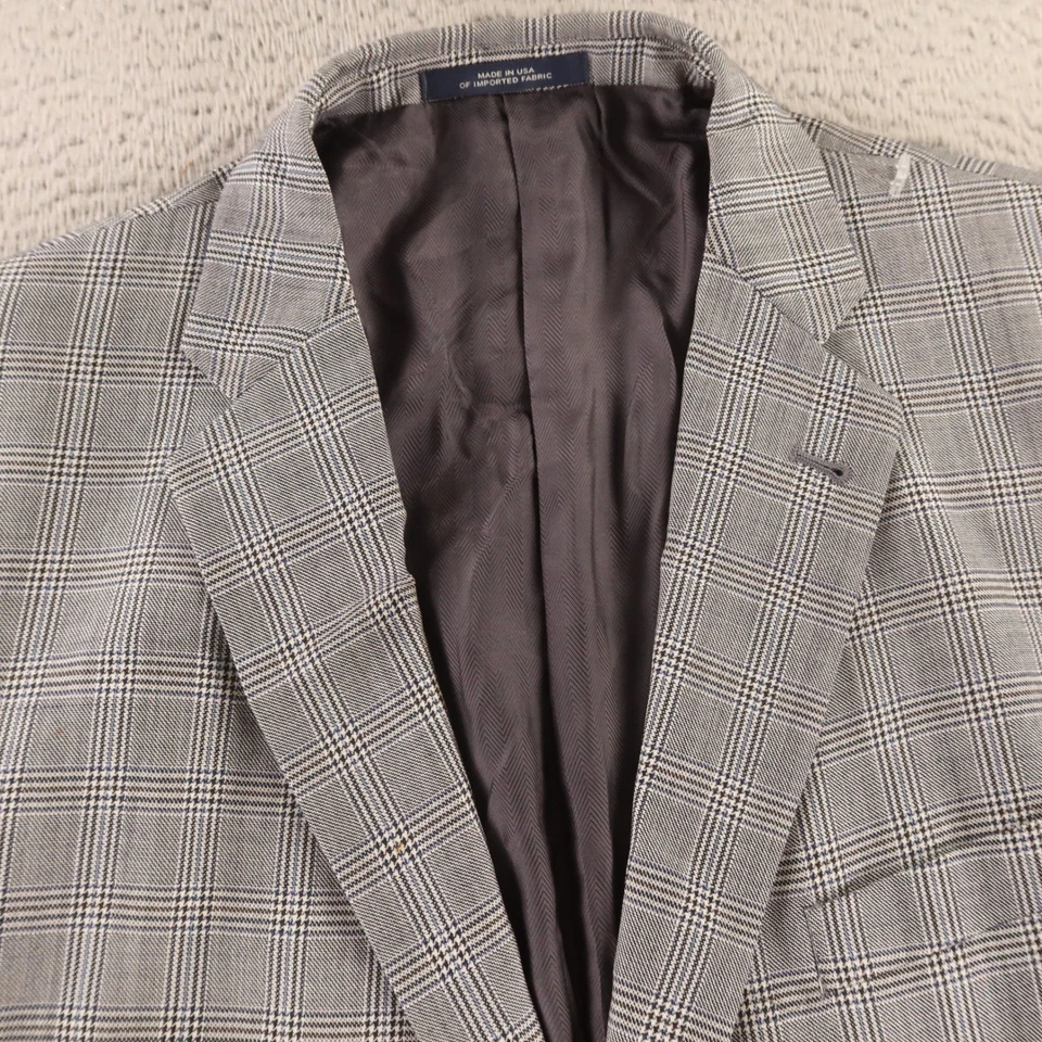 Chaqueta Joseph Abboud XL 46R Azul Príncipe de Gales Cuadros Glen 100% Lana Blazer EE. UU. Foto 2 de 4