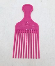 Vintage Goody Plastic Hot Pink Crocodile Textured Hair Pick Comb Lift 90s