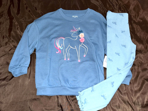 New 4 Lot 2pc SETS GIRLS 7 HEARTS UNICORNS GOLD 365 KIDS GARANIMALS PANT SHIRT - Picture 4 of 6