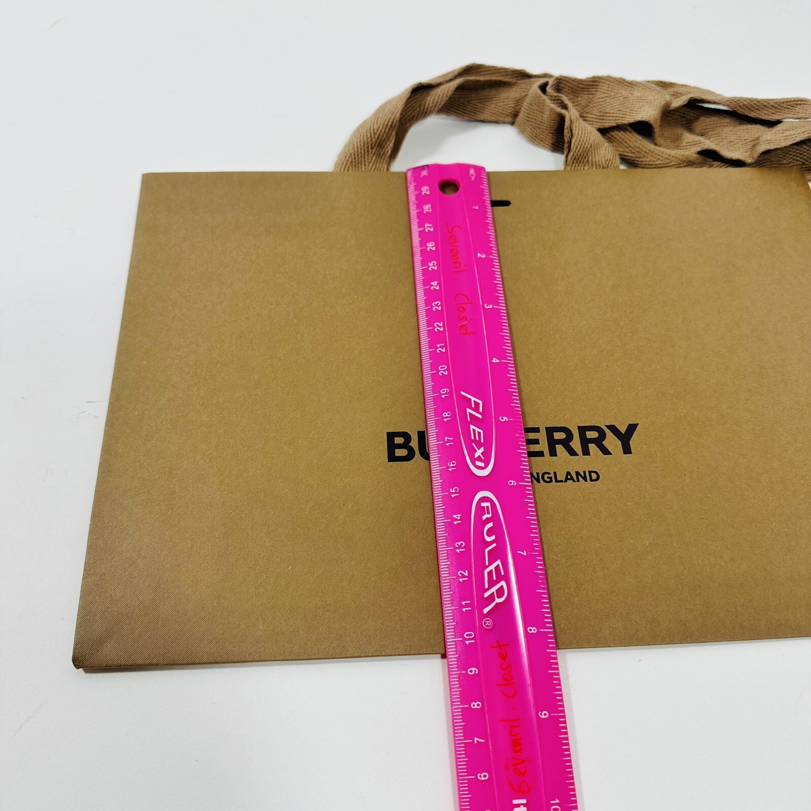 Burberry Authentic Tan Brown Shopping Paper Bag Gift Tote Small 12"x8"x3.5"