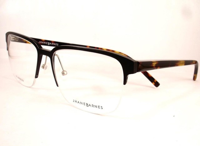 Jhane Barnes Area Black Men Eyeglasses 56 17 145 Semi Rimless